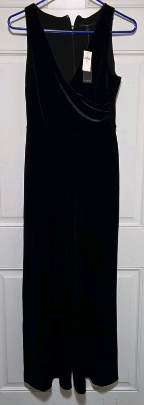 NWT Banana Republic $130 Women's VELVET JUMPSUIT Black Sz XS Petite