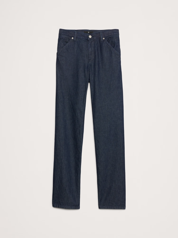 NWT Banana Republic Mid-Rise Slouchy-Straight Jean Rinse Dark Wash Size 28 $130