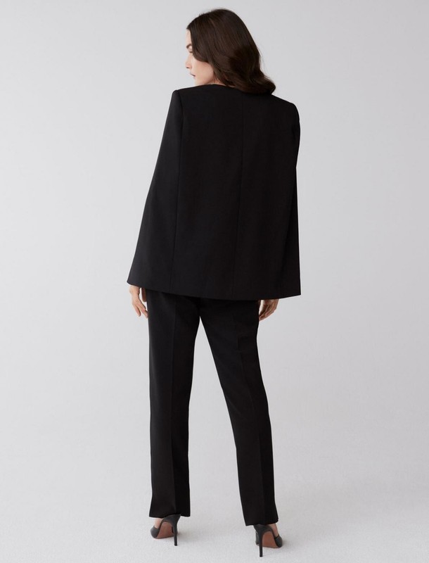 NWT BCBG MAXAZRIA SIZE S UPAS BLACK CAPE JACKET-BLAZER DELUXE SOPHISTICATED $228