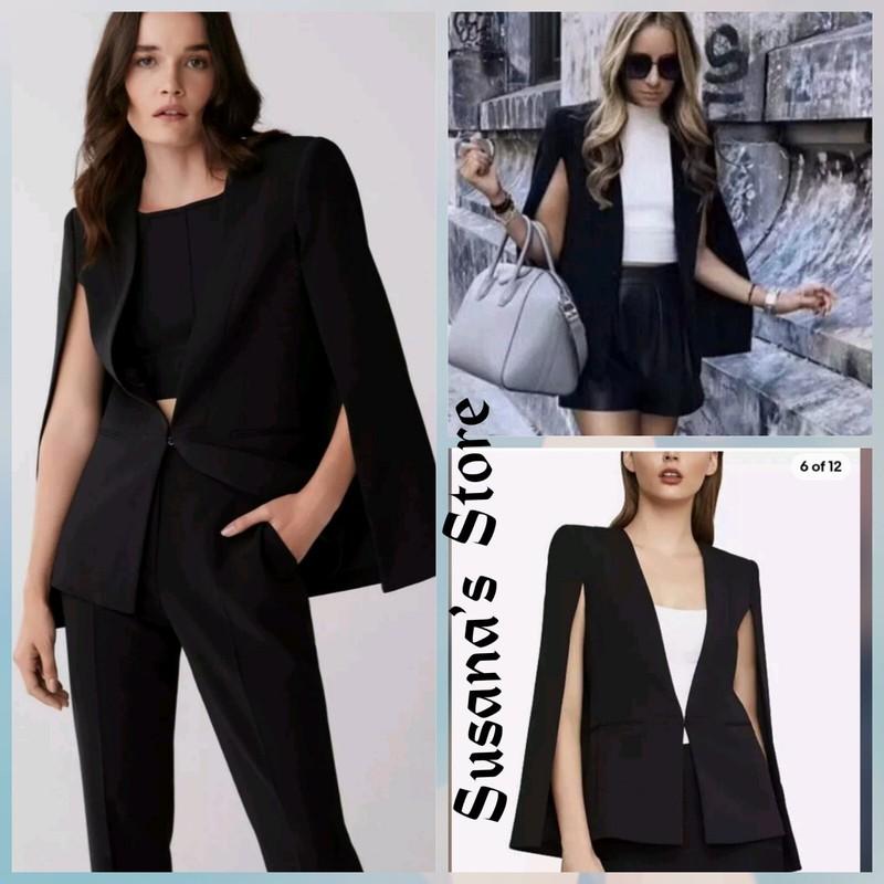 NWT BCBG MAXAZRIA SIZE S UPAS BLACK CAPE JACKET-BLAZER DELUXE SOPHISTICATED $228