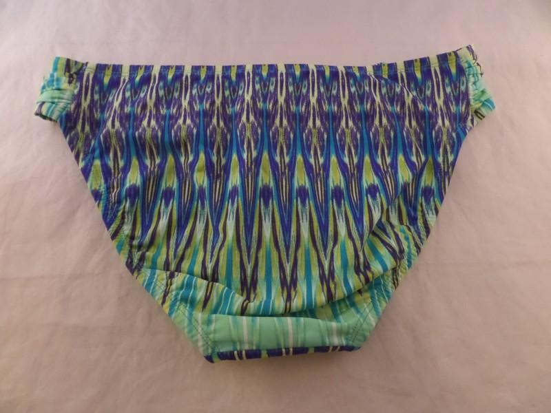 NWT Bleu Rod Beattie Ikat - Print Twilight Tab Side Hipster Bikini Bottoms Sz 4