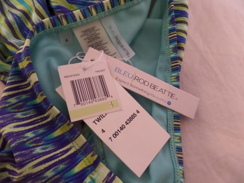 NWT Bleu Rod Beattie Ikat - Print Twilight Tab Side Hipster Bikini Bottoms Sz 4