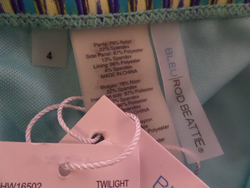 NWT Bleu Rod Beattie Ikat - Print Twilight Tab Side Hipster Bikini Bottoms Sz 4
