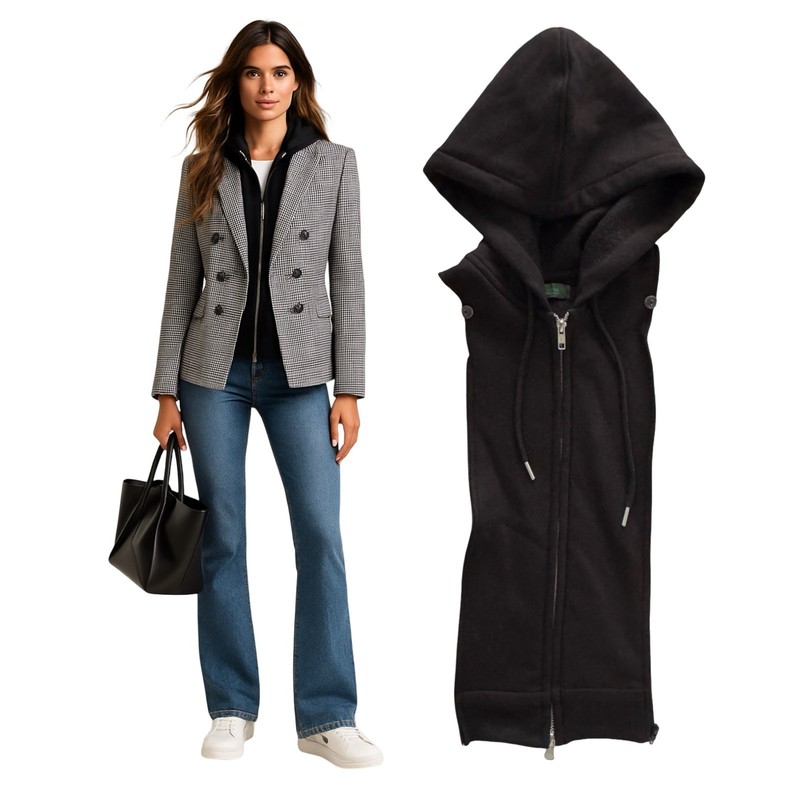 NWT Brunne DICKEY Black Hoodie Insert for VERONICA BEARD Blazers 00-14 Black