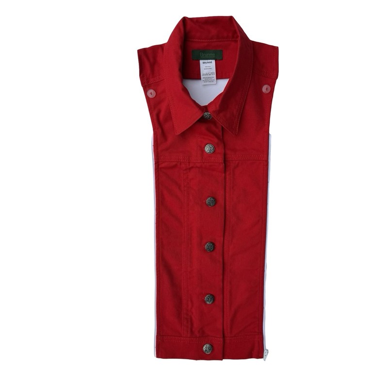 NWT Brunne Drill DICKEY Zip Attachable With Veronica Beard Blazers Red Sz 00-14