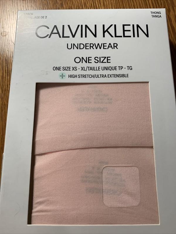 NWT Calvin Klein Women's (One Size) 2Pk Thong Seamless QF6354-902 PINK