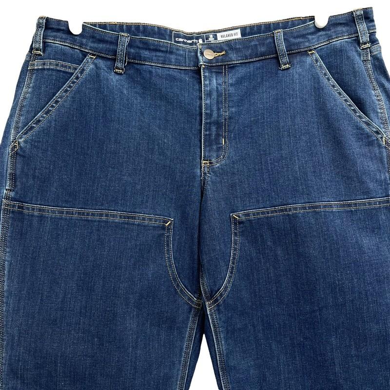 NWT Carhartt Women Denim Jeans Size 18S Rugged Flex Relaxed Double Front Stretch