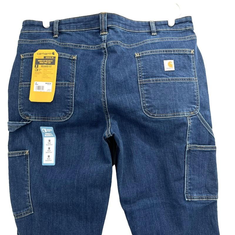 NWT Carhartt Women Denim Jeans Size 18S Rugged Flex Relaxed Double Front Stretch