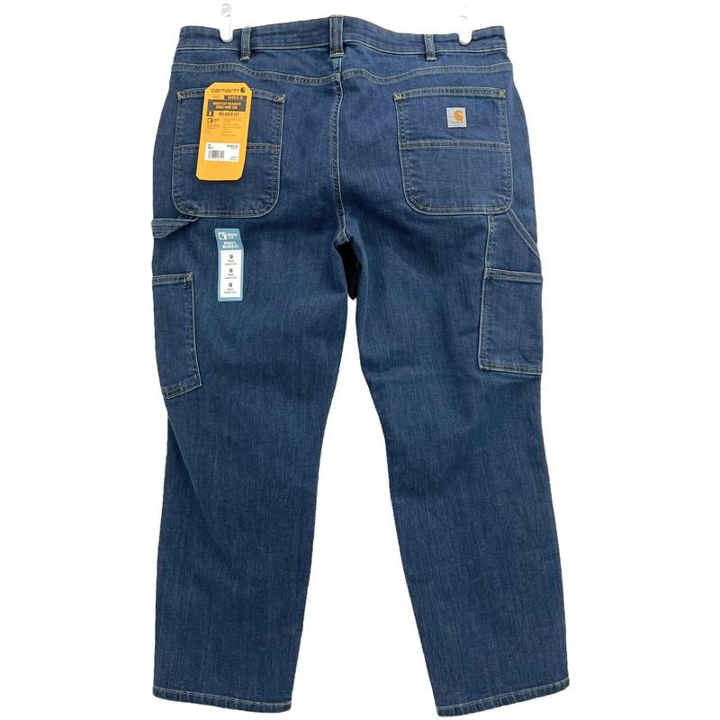 NWT Carhartt Women Denim Jeans Size 18S Rugged Flex Relaxed Double Front Stretch