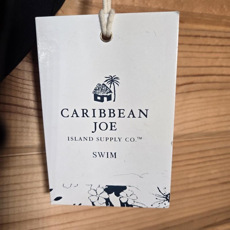 NWT Caribbean Joe Island Supply High Rise Swim Bottoms Black Tie Sides Womens 16