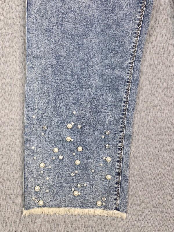 NWT Cato EST 1946 Jeans Straight Mid Rise Ankle Frayed Hem Acid Wash Womens 16