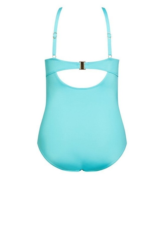 NWT CITY CHIC - Cancun Underwire 1 Piece Swimsuit - Plus Size 14 - Ocean Blue