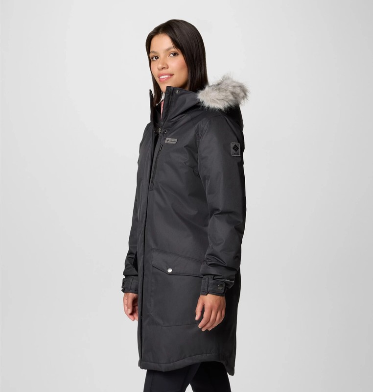 NWT Columbia Suttle Mountain Long Hooded Jacket Black $160