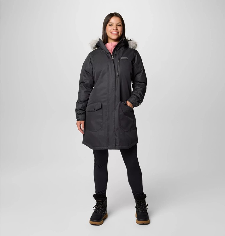 NWT Columbia Suttle Mountain Long Hooded Jacket Black $160