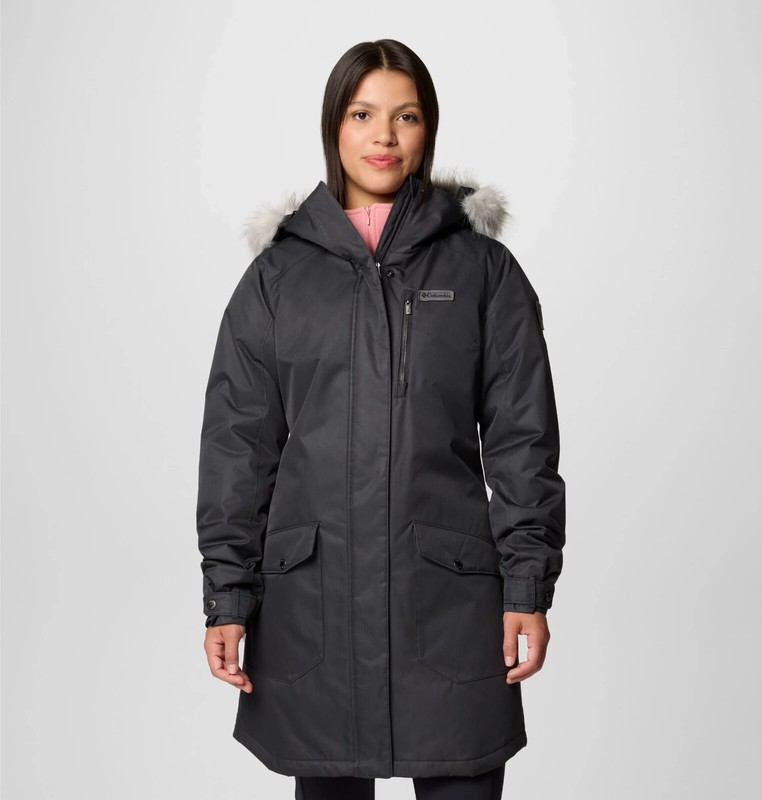 NWT Columbia Suttle Mountain Long Hooded Jacket Black $160