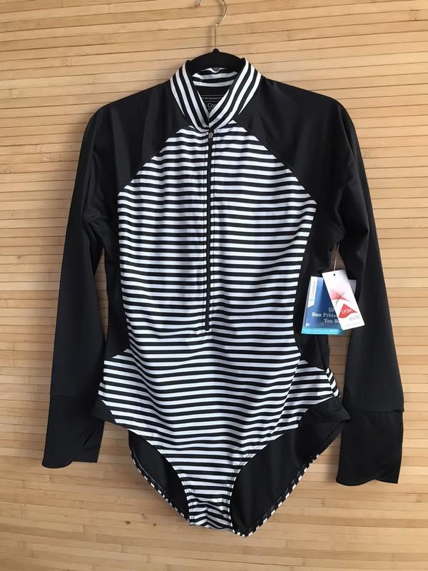 NWT Coolibar Escalante Longsleeve Black One Piece Bathing Suit Size XL UPF 50+