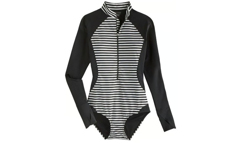 NWT Coolibar Escalante Longsleeve Black One Piece Bathing Suit Size XL UPF 50+