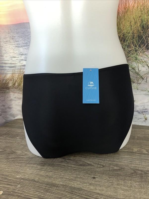 NWT Cupshe One Piece Bikini Bottom Size Small Black