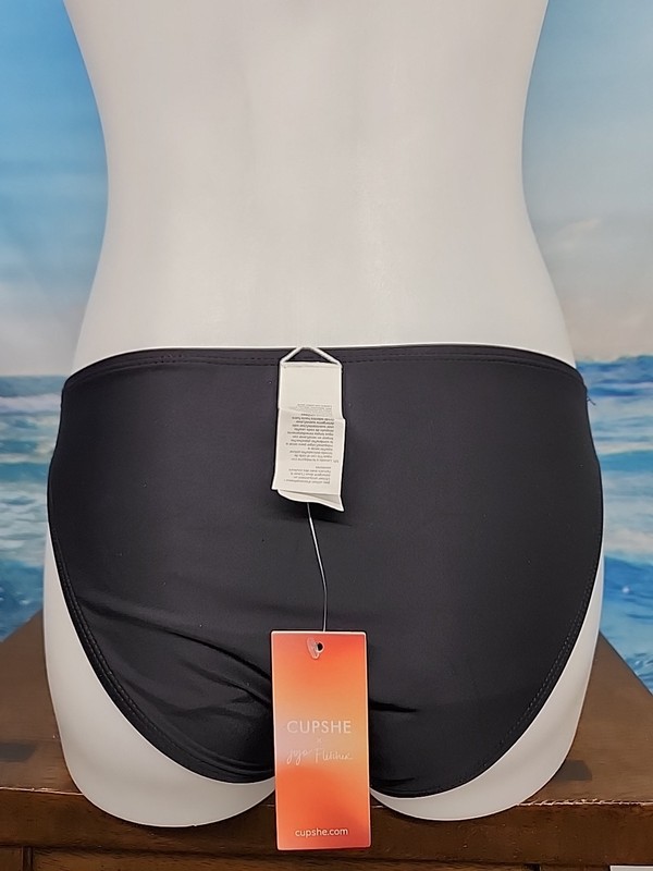 NWT Cupshe One Piece Bikini Swimsuit Bottom Size Large Black