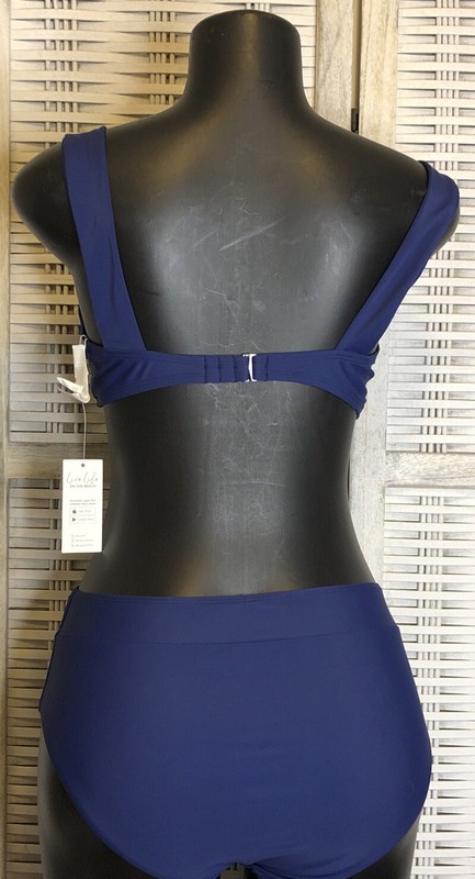 NWT Cupshe Two Piece Bikini Swimsuit Size Small Navy Blue