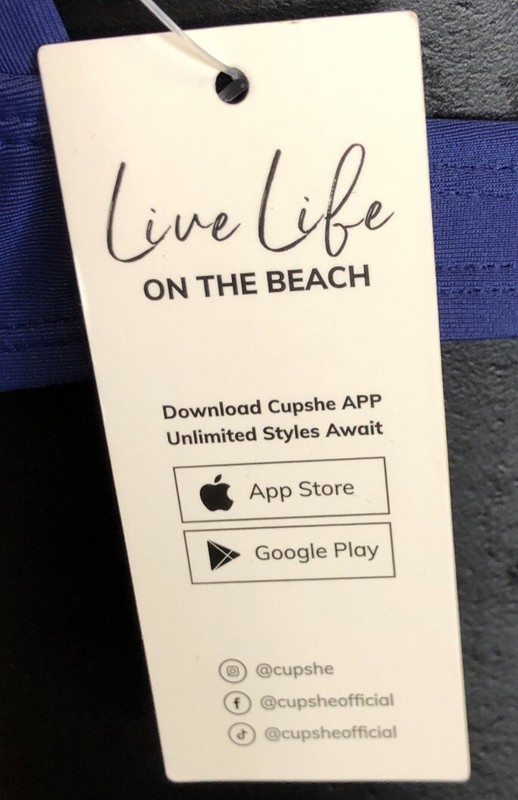 NWT Cupshe Two Piece Bikini Swimsuit Size Small Navy Blue
