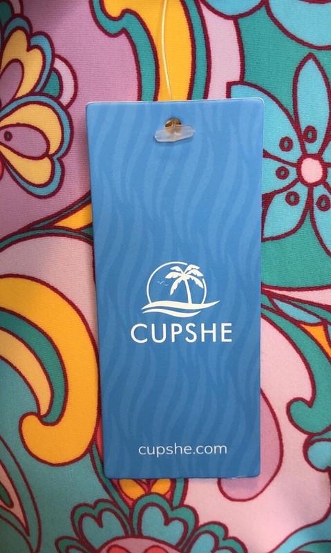 NWT Cupshe Womens One Piece Swimsuit Large Floral Colorful Multicolored