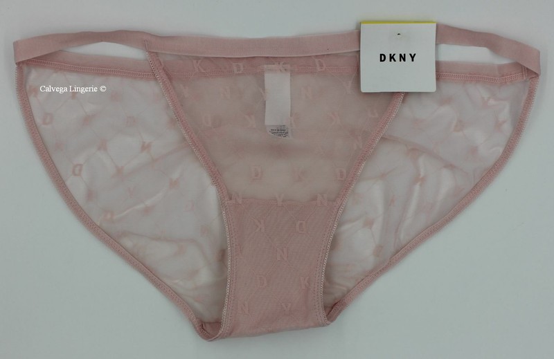 NWT DKNY DK5030 "Monogram" Low-Rise Mesh String Bikini Baby Pink KOR96