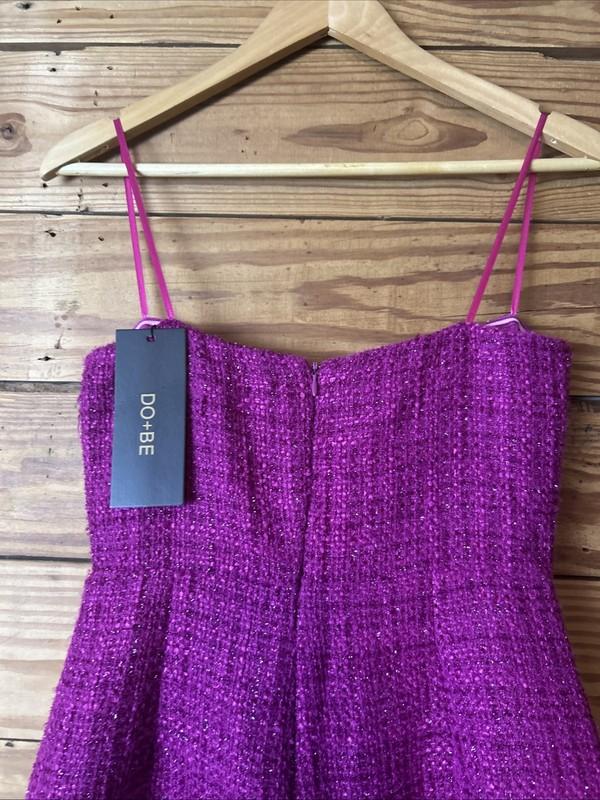 NWT Do+Be Purple Twill Short Romper Strapless Low V Size M