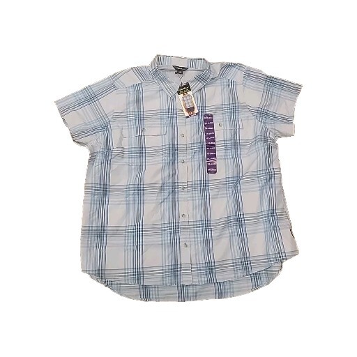 NWT Eddie Bauer Ladies Short Sleeve Adventure Shirt Ancient Water Plaid Small