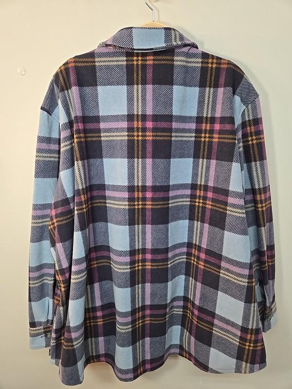 NWT EDDIE BAUER Microfleece Button Down Shirt Women's Size XXL Flannel Pockets