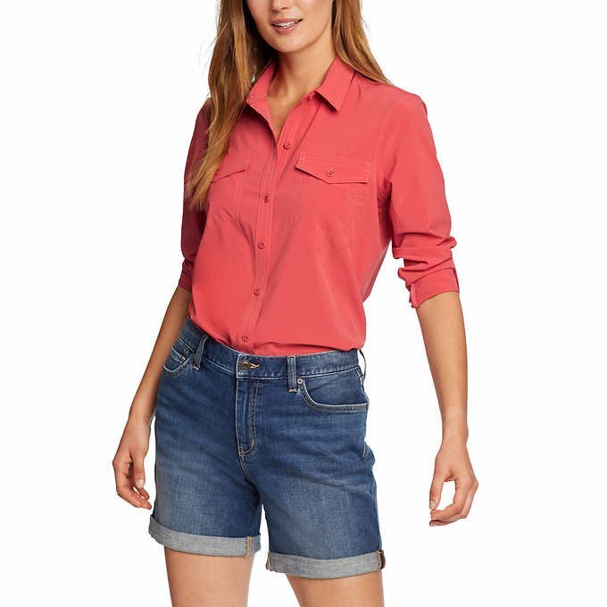 NWT Eddie Bauer Women Departure 2.0 Long-Sleeve Shirt XS S M L XL XXL In