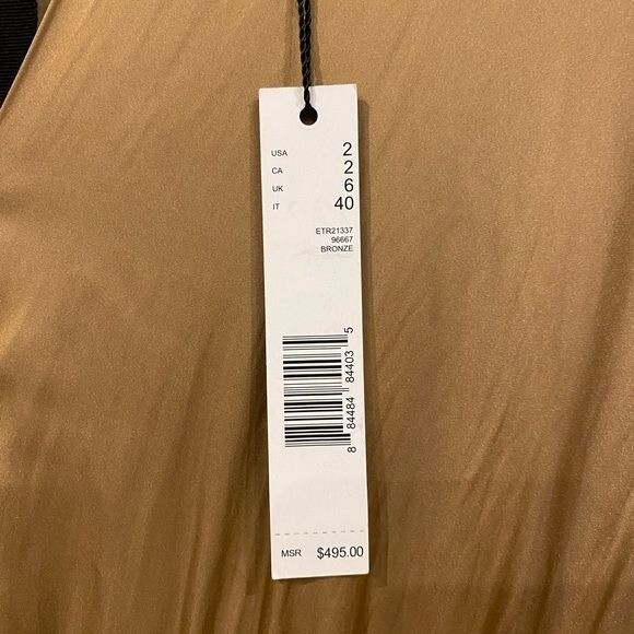 NWT Elie Tahari Draped Shoulder Jumpsuit In Bronze Size 2