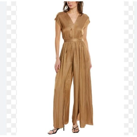 NWT Elie Tahari Draped Shoulder Jumpsuit in Bronze Size 2