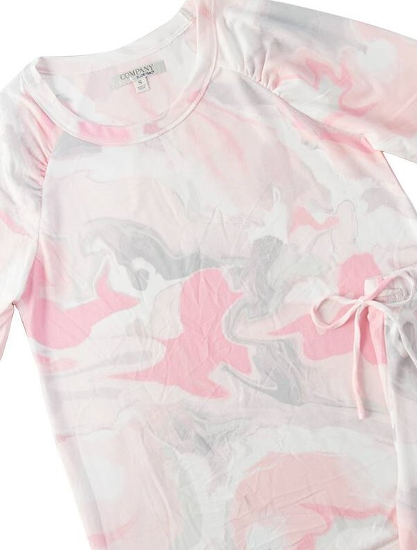 Nwt ELLEN TRACY Pink Swirl SOFT 2 Pc Top & Long Jogger Pants Pajama Set $60 1X