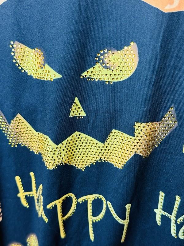 NWT Enchanted Harvest Happy Halloween Top Orange Pumpkins Embellished Size 2X