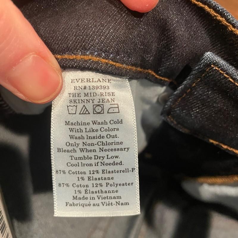 NWT Everlane Sz 23 Regular Mid-Rise Skinny Jean Deep Blue Stretch