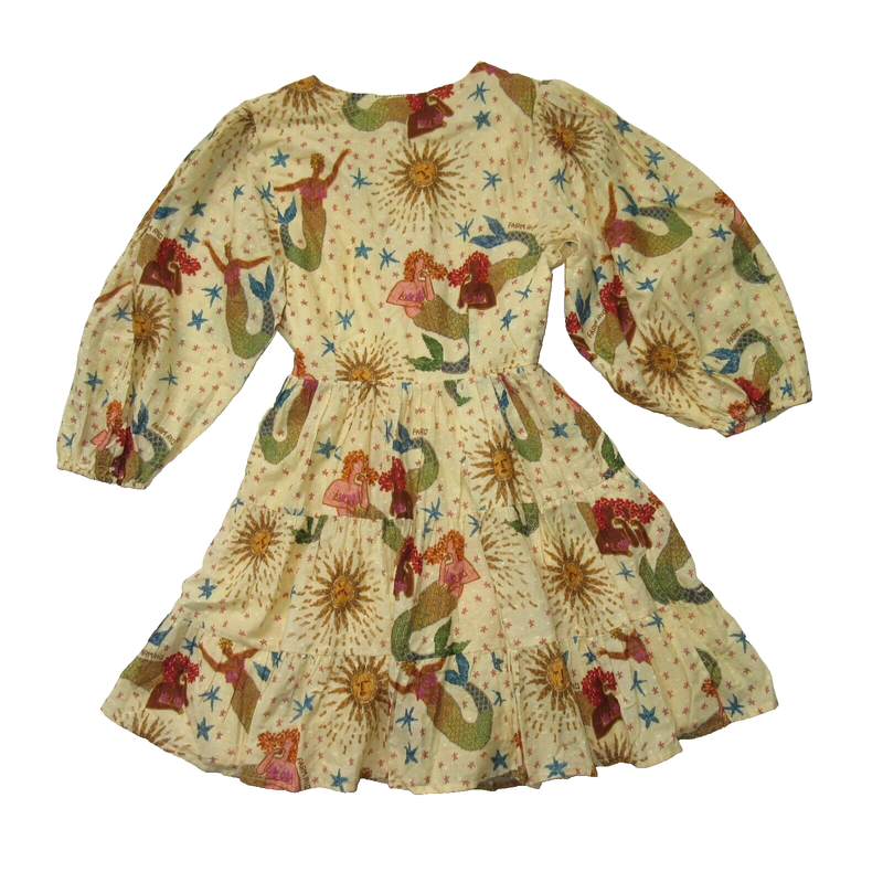 NWT Farm Rio X Anthropologie Mermaid Print Wrap Mini Dress XXS 2XS