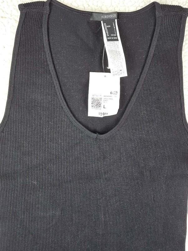 NWT FOREVER 21 Medium Women's Black Seamless Sleeveless Tank Jumpsuit