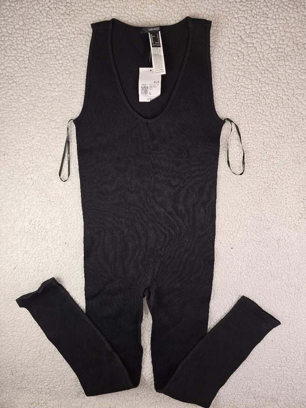 NWT FOREVER 21 Medium Women's Black Seamless Sleeveless Tank Jumpsuit