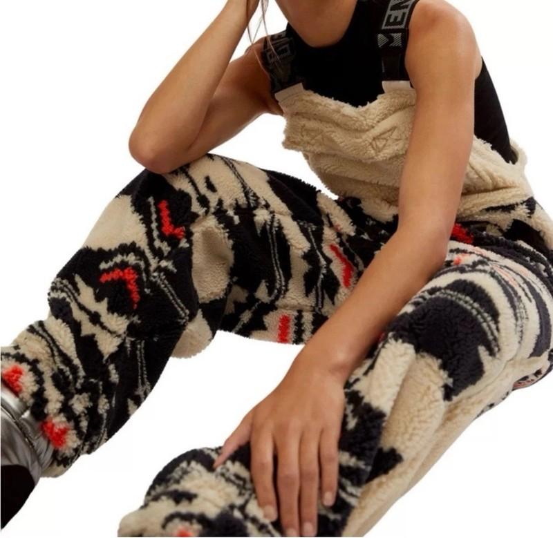 NWT FP Movement Printed Hit The Slopes Salopette Black Fairisle Combo Size XS