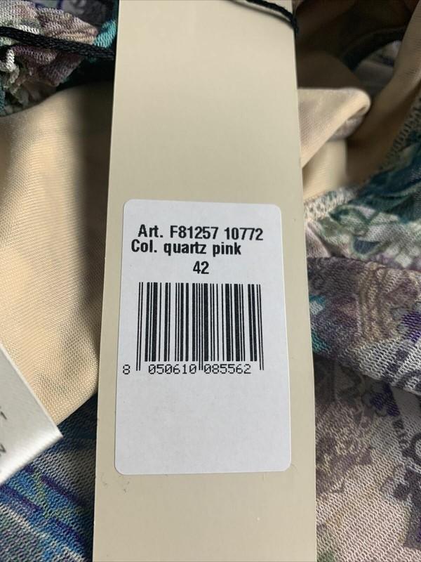 NWT Fuzzi Womens Two-Piece Paisley Printed Swimsuit Quartz Pink Size 42