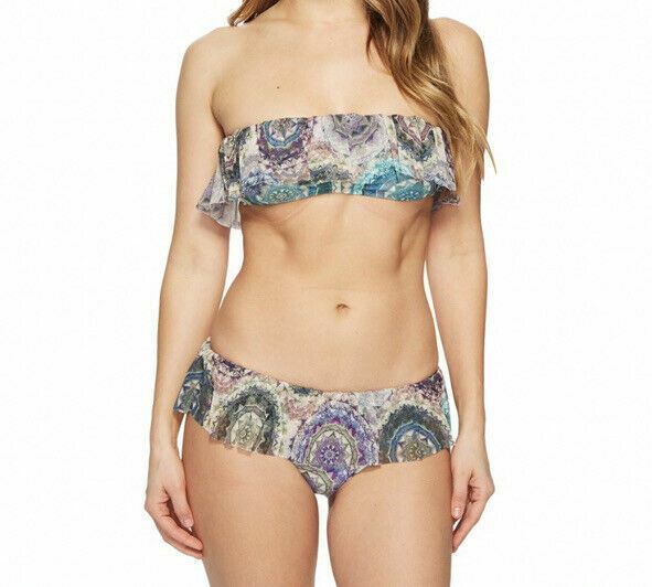 NWT Fuzzi Womens Two-Piece Paisley Printed Swimsuit Quartz Pink Size 42