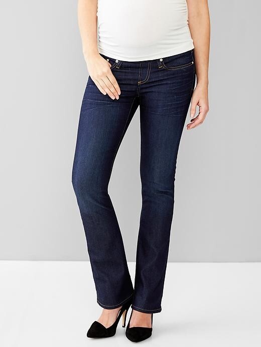NWT Gap Maternity DEMI Panel Dark Rinse Perfect Boot Stretch Jeans 00 SHORT 24 S