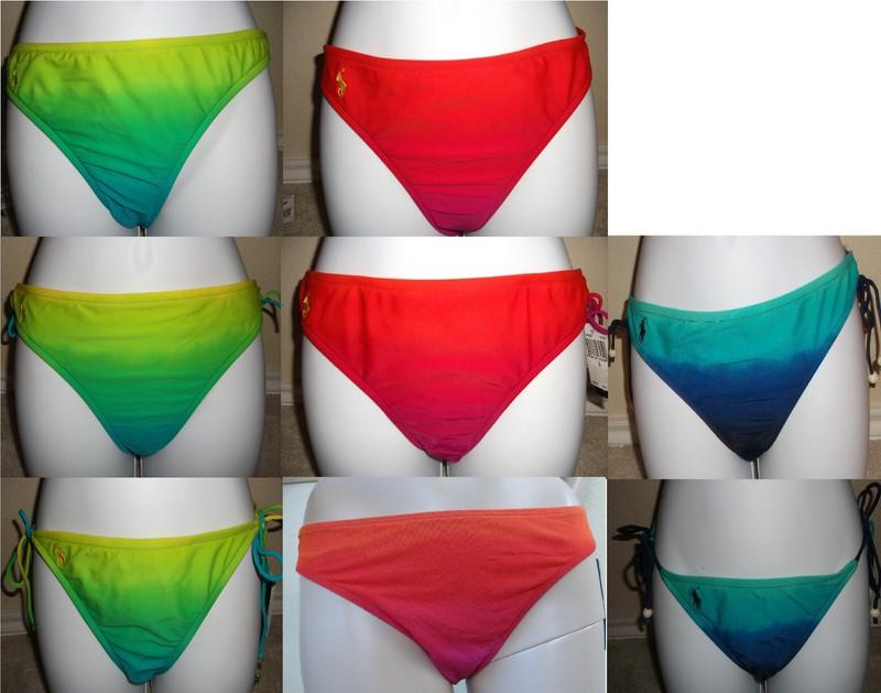 NWT Genuine RALPH LAUREN green/red shades swim bikini hipster bottom XS S M L