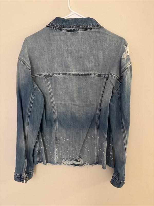 NWT Hollister Light Washed Distressed Denim Jean Jacket Size M