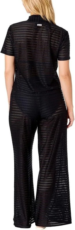 NWT Hurley Swim Cover Up Lightweight Crochet 2-Piece Set Black Large Pants Top