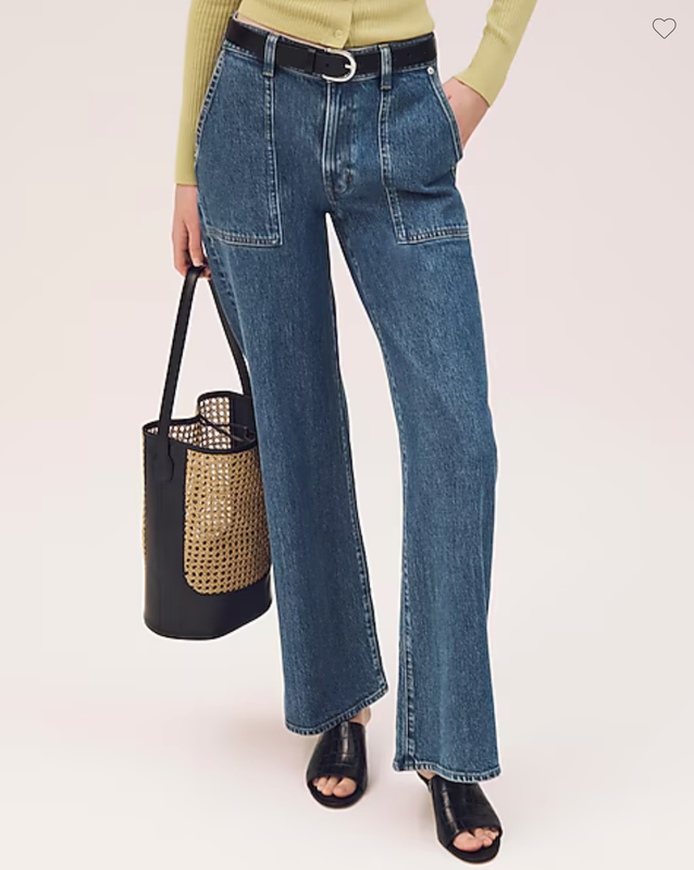 NWT J.Crew $158 Camp-Pocket Wide-Leg Jean Elaine Wash Sz 27
