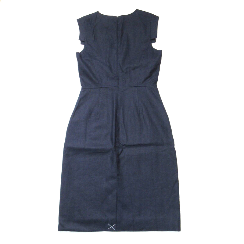 NWT J.Crew Petite Resume Sheath In Navy Blue Stretch Linen Dress 00P $168