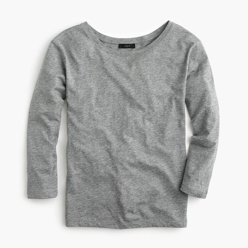 NWT J.Crew Women's Twist-Back Long-Sleeve T-Shirt Heather Gray SMALL H7199