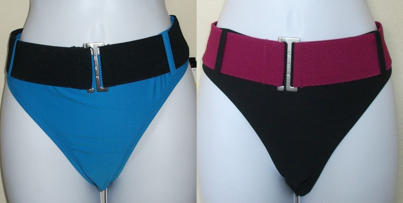 NWT JAG SPORT black or blue with wide belt swim bikini bottom pant M L XL